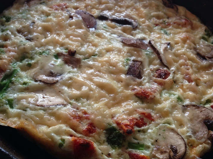 Easy Steps to Make Healthy Cast Iron Skillet Vegetable & Asiago Omelette the So Delicious Delicious