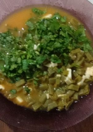 Una foto de Sopa de nopal