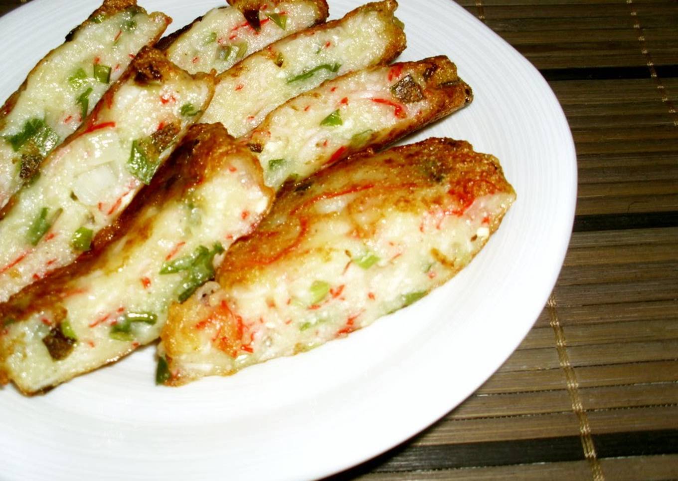 Super Cheap Chewy Tofu (with Imitation Crab Sticks and Green Onions)