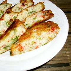 Super Cheap Chewy Tofu (with Imitation Crab Sticks and Green Onions) A picture of Super Cheap Chewy Tofu (with Imitation Crab Sticks and Green Onions).
