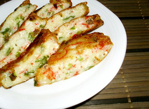 A picture of Super Cheap Chewy Tofu (with Imitation Crab Sticks and Green Onions).
