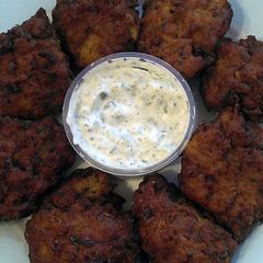 A picture of Vickys Onion Bhajis, GF DF EF SF NF.
