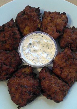 A picture of Vickys Onion Bhajis, GF DF EF SF NF.