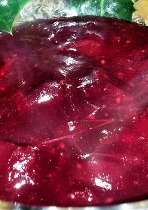 A picture of Sig's Rich, Boozy Cranberry Sauce.