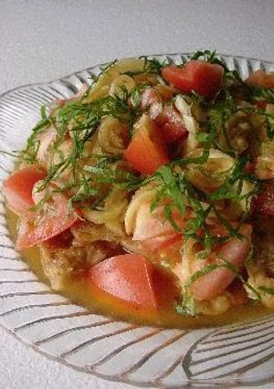 A picture of Chicken Nanban with Grated Daikon Radish.