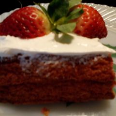 A picture of Sunshine's strawberry angel cake.