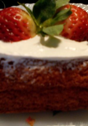 A picture of Sunshine's strawberry angel cake.