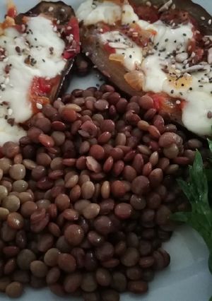 Una foto de Pizza de berenjena