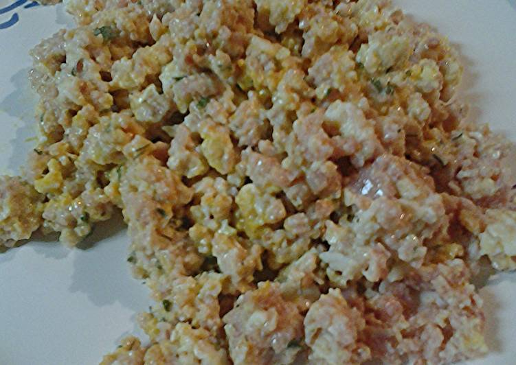 Steps to Make Fried ham and egg salad in 30 Minutes for Family