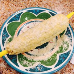 A picture of Elote (Mexican Corn).