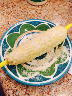 A picture of Elote (Mexican Corn).