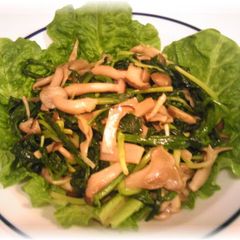 A picture of Ramps and Mushrooms Butter Stir-fry.