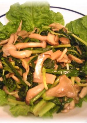 A picture of Ramps and Mushrooms Butter Stir-fry.