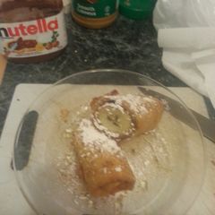 A picture of Fried Peanut Butter Banana Rolls.