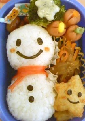 A picture of Mr. Snowman Bento.