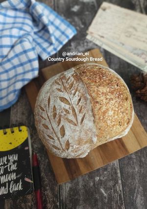Foto resep Country Sourdough Bread (Mix gandum, 70% Hydration)