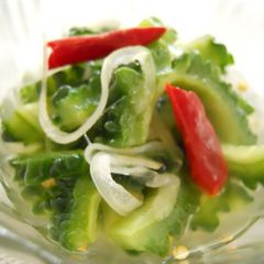 A picture of Summery Bitter Melon Pickles.
