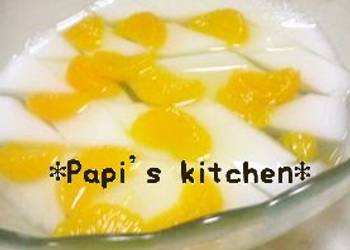 Easy Fast Cooking Simple Almond Tofu and Fruit in Syrup Yummy