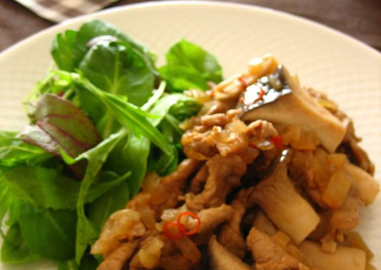 Stewed Pork and King Oyster Mushrooms with Balsamic Vinegar