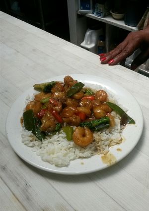A picture of Teriyaki shrimp.