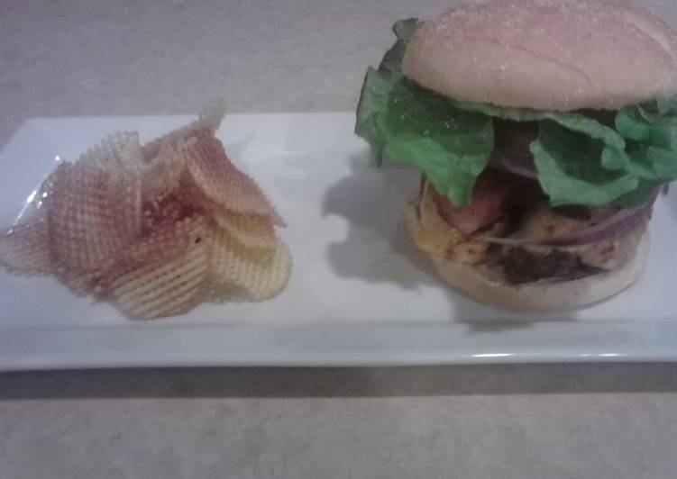 Steps to Cook Super Quick Bacon cheeseburger