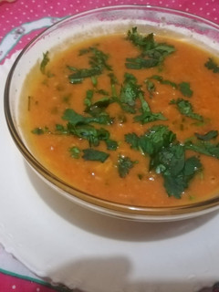 A picture of Creamy butternut soup.