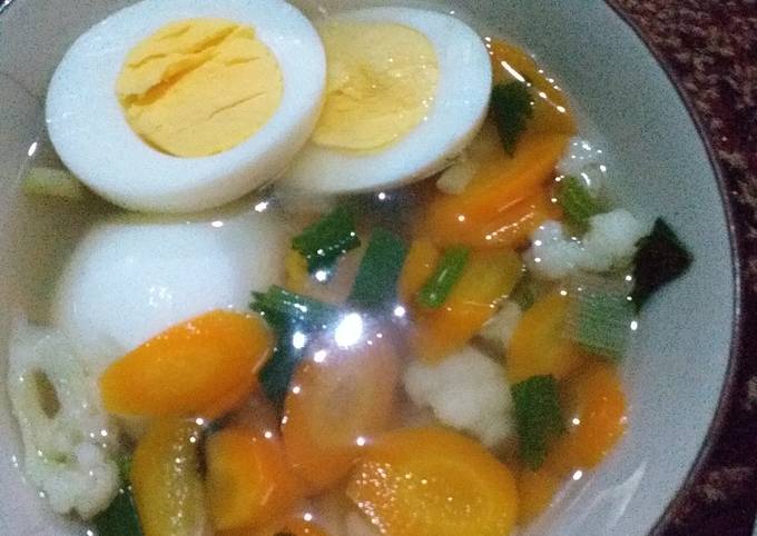 Resep Sup sayuran telur rebus yang Enak Banget