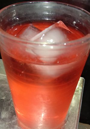 A picture of Roohafza water.