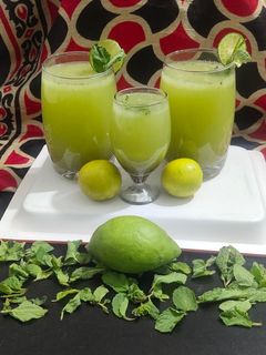 કાચી કેરી અને ફૂદીના નું શરબત(Kachi Keri Pudina Sharbat Recipe In Gujarati) રેસીપી મુખ્ય ફોટો
