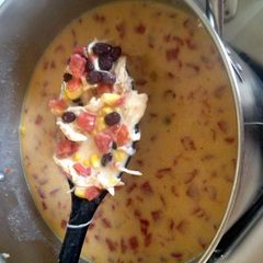 A picture of Cheesy Tortilla Soup.