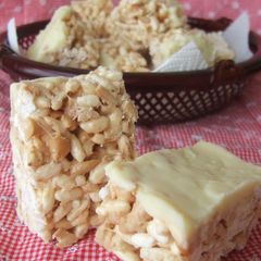 A picture of Rice Cereal Bars with Peanut Butter.