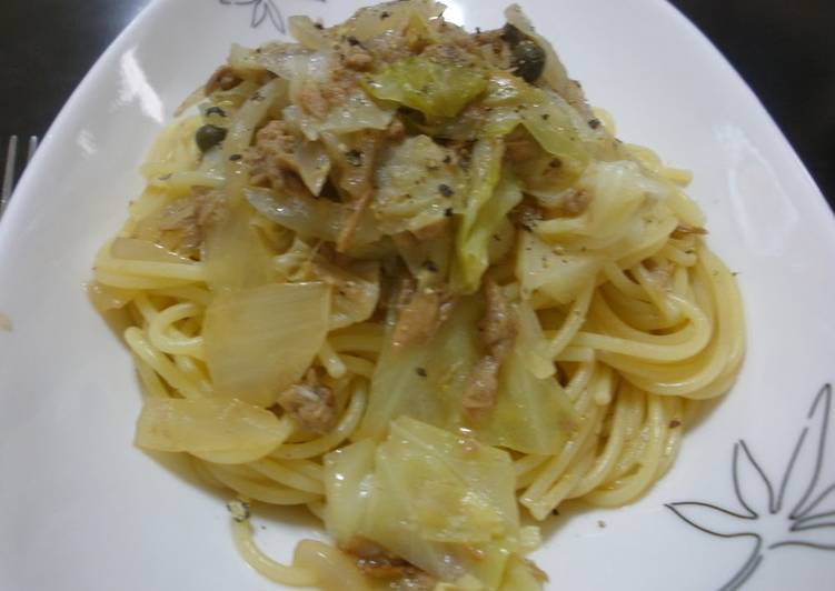 Easy Pasta with Cabbage and Tuna