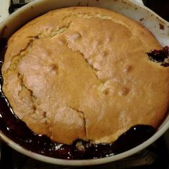 A picture of Nana's Blackberry Pudding.