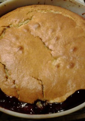 A picture of Nana's Blackberry Pudding.