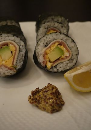 A picture of Cured Ham Salad Sushi Rolls [Ehoumaki for Setsubun].