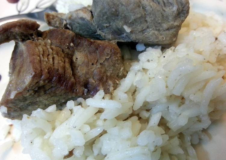 Steps to Make Perfect smoked rice with beef