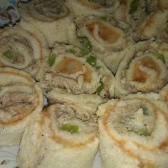 Bread Chicken Swiss roll A picture of Bread Chicken Swiss roll.