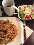Mini Bow tie Chicken And Spinach Tossed In A Red Mushroom Sauce