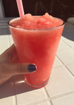 A picture of Watermelon Slushie - ONLY TWO INGREDIENTS AND VERY HEALTHY!.