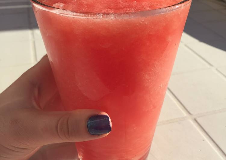 Recipe of Perfect Watermelon Slushie - ONLY TWO INGREDIENTS AND VERY HEALTHY!