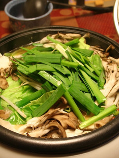 A picture of A Famous Hakata Speciality - The Soup is Yummy! Motsu Nabe (offal hotpot).
