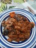 Guiso de Carne Arroz y Hongos de Pino