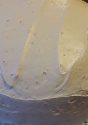 A picture of Blood orange carrot cake.