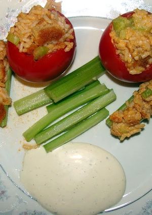 A picture of taisen's stuffed tomatoes experiment.