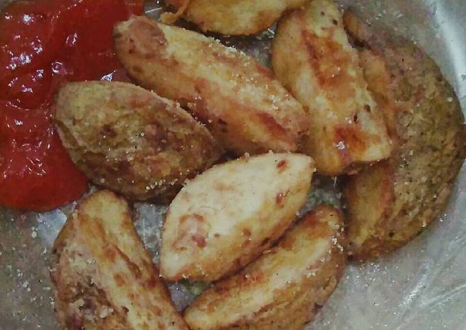 Cara Gampang Menyiapkan Potato wedges rumahan simpel Anti Gagal