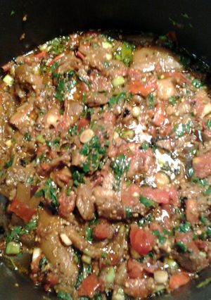 A picture of Aubergine Bhartha.