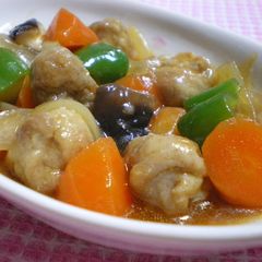 A picture of Light and Tender Meatball-Style Sweet and Sour Pork with Thinly Sliced Pork.