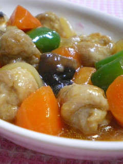 A picture of Light and Tender Meatball-Style Sweet and Sour Pork with Thinly Sliced Pork.