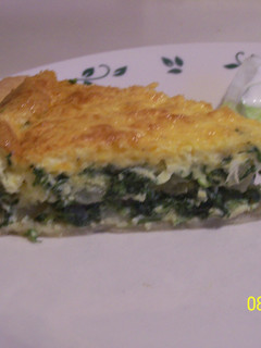 A picture of Ham Spinich and onion Quiche.