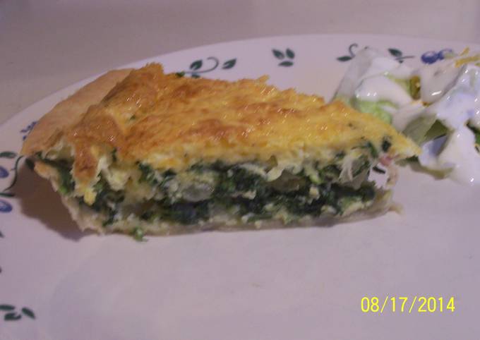 Ham Spinich and onion Quiche